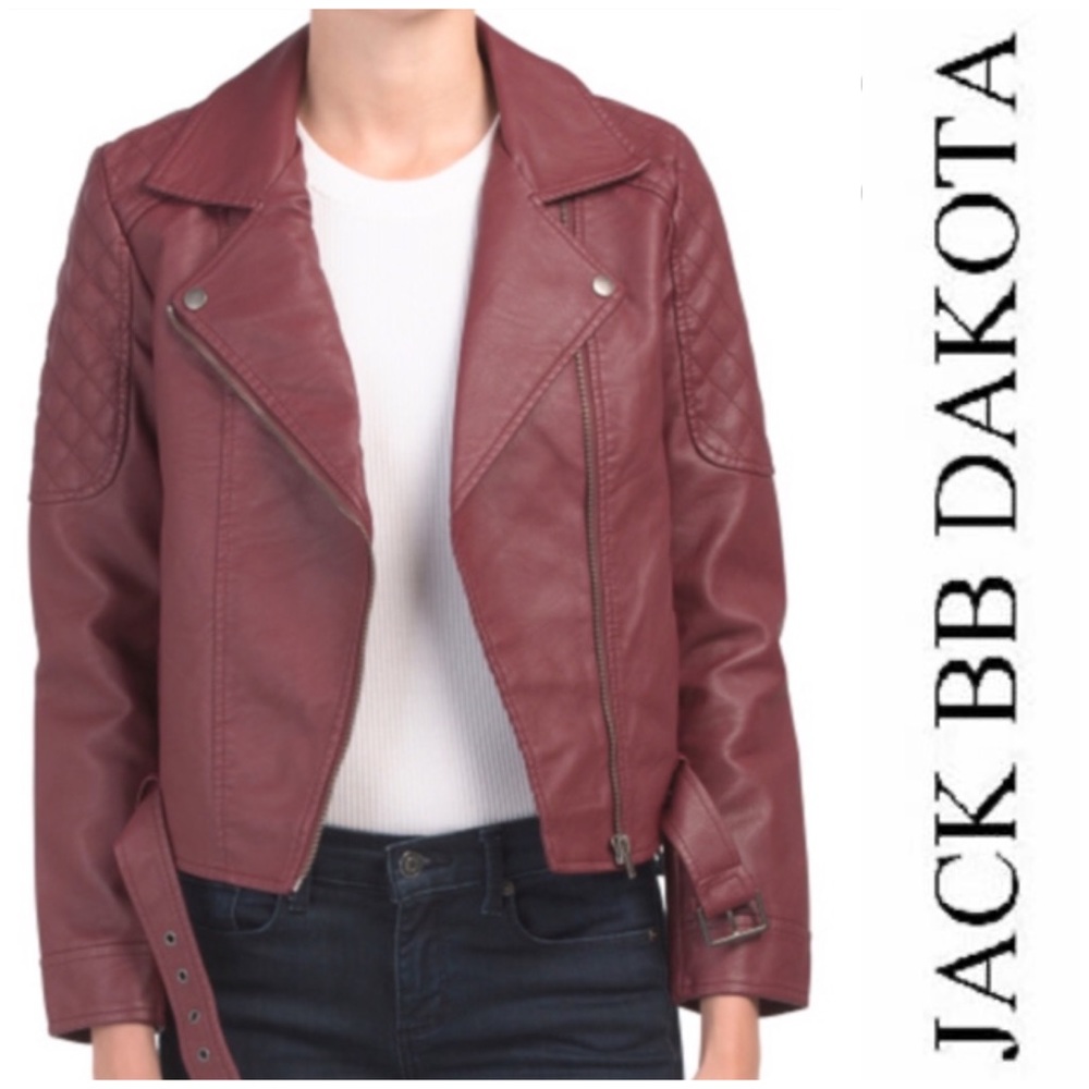 BB DAKOTA Vegan Leather Belted Moto Jacket S - Picture 1 of 4